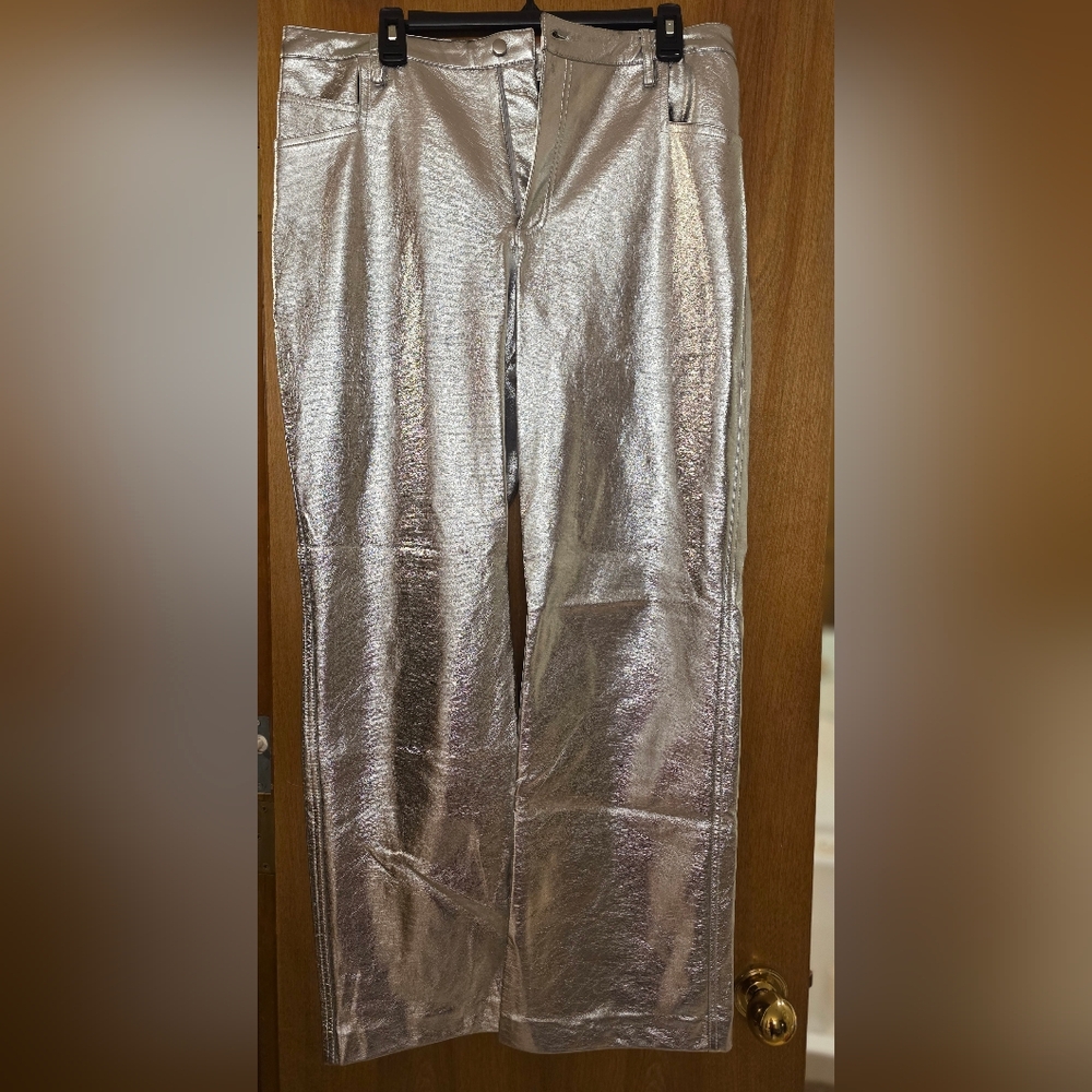 Gianni Bini Silver Straight Leg Jeans